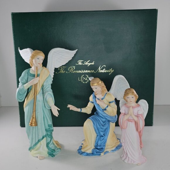 Lenox Renaissance Nativity Angels Set With Box *Flaw* - Picture 1 of 14